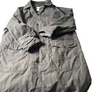 Vintage Towne Canvas Duster Mens Olive Flannel Lined long 40 R Chore Barn Retro‎